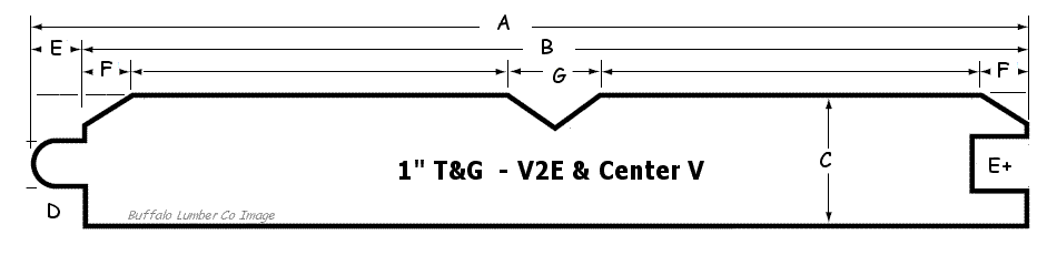 V2E Center V Tongue and Groove Pattern often called CARSIDING