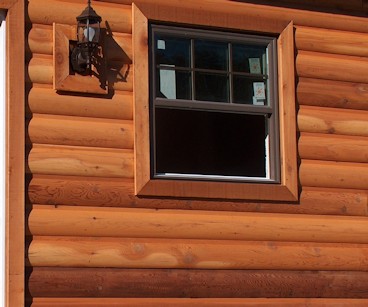Western Red Cedar Log Cabin Siding pre-stained