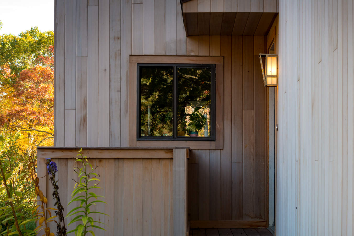 1x6 Tongue and Groove V2E Siding - Clear Cedar installed Vertically 1x6 Tongue and Groove V2E Siding - Clear Cedar installed Vertically